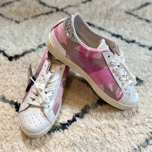 D.A.T.E. Sneakers Hill Low Pink Camouflage Camo Silver Glitter Used-Effect Shoes